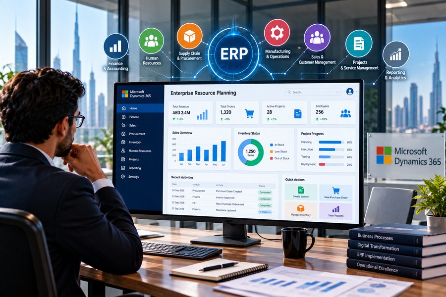 Enterprise resource planning software for business operations
